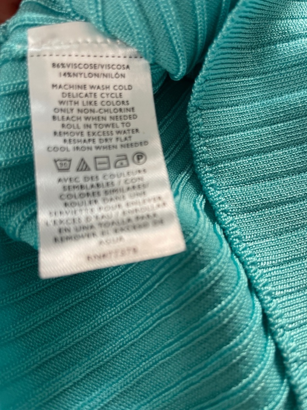 Ann Taylor Ribbed Short Sleeve Top in Teal - Picture 4 of 6